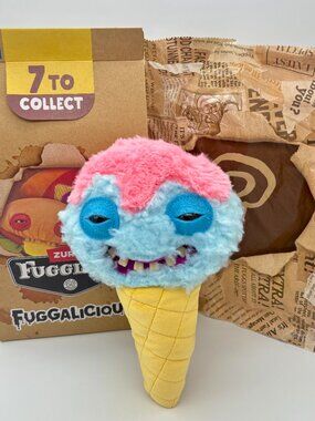 Fuggler Fuggalicious ICE CREAM CONE Funny Ugly Monster 9" Collectible Plush Toy